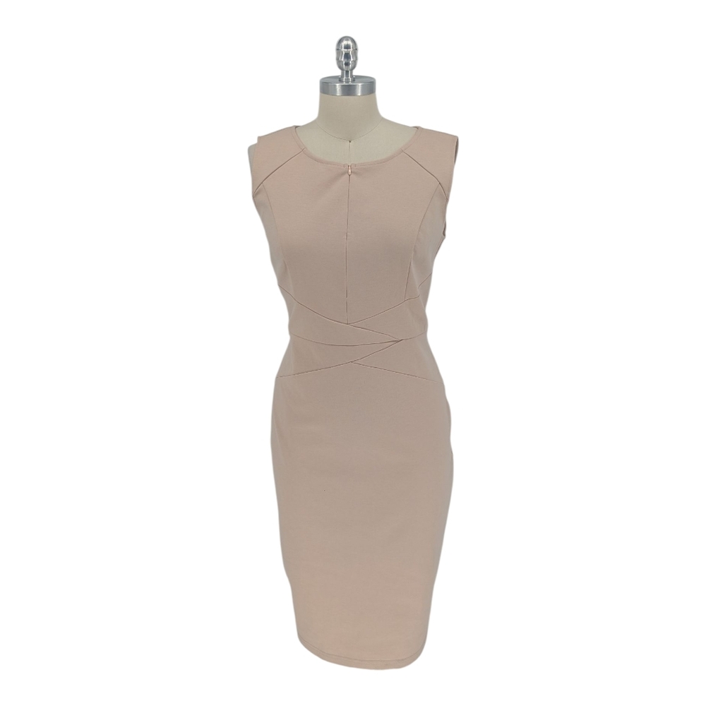 00054 NEW VF Show Knit Sheath Pencil Dress Cream size Large Business casual